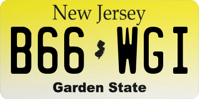 NJ license plate B66WGI