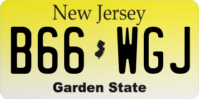 NJ license plate B66WGJ
