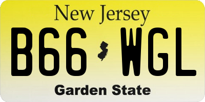 NJ license plate B66WGL