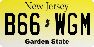 NJ license plate B66WGM