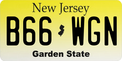 NJ license plate B66WGN