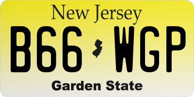 NJ license plate B66WGP