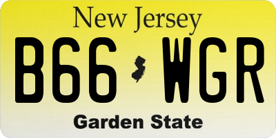 NJ license plate B66WGR