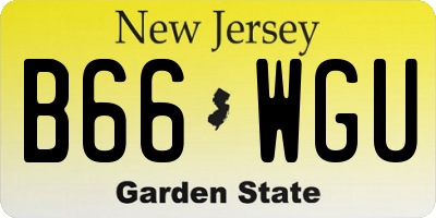 NJ license plate B66WGU