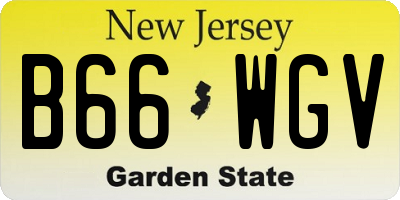 NJ license plate B66WGV