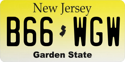 NJ license plate B66WGW