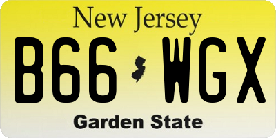 NJ license plate B66WGX