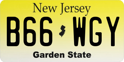 NJ license plate B66WGY