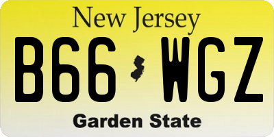 NJ license plate B66WGZ