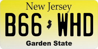 NJ license plate B66WHD