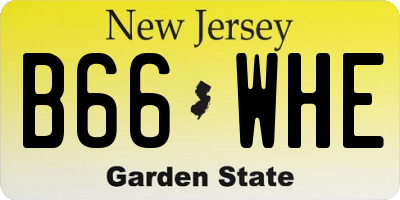 NJ license plate B66WHE