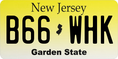 NJ license plate B66WHK