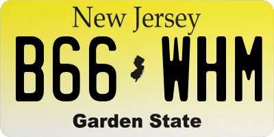 NJ license plate B66WHM