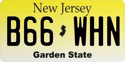 NJ license plate B66WHN