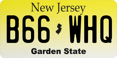 NJ license plate B66WHQ