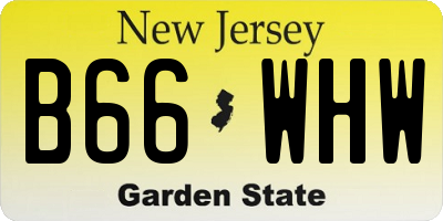 NJ license plate B66WHW