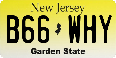 NJ license plate B66WHY