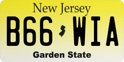 NJ license plate B66WIA