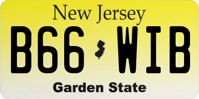NJ license plate B66WIB