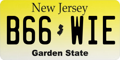 NJ license plate B66WIE