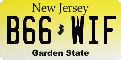 NJ license plate B66WIF