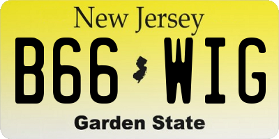 NJ license plate B66WIG