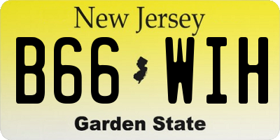 NJ license plate B66WIH