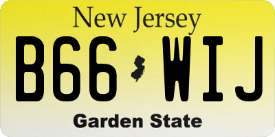 NJ license plate B66WIJ