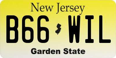 NJ license plate B66WIL