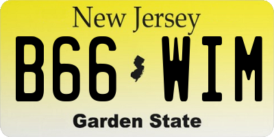 NJ license plate B66WIM