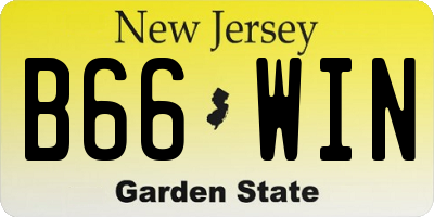 NJ license plate B66WIN