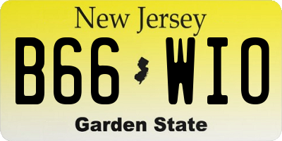 NJ license plate B66WIO