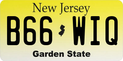 NJ license plate B66WIQ