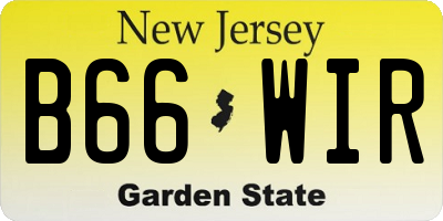 NJ license plate B66WIR