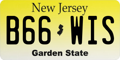 NJ license plate B66WIS