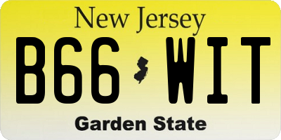 NJ license plate B66WIT
