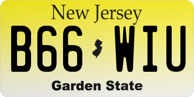 NJ license plate B66WIU