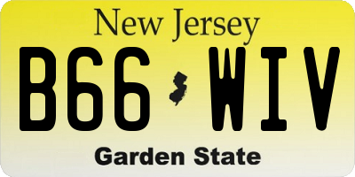 NJ license plate B66WIV