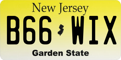 NJ license plate B66WIX