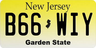 NJ license plate B66WIY