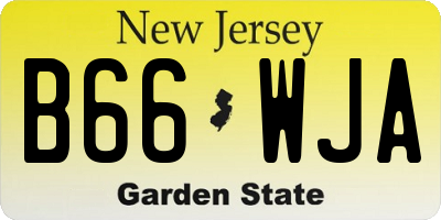 NJ license plate B66WJA