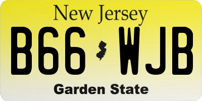 NJ license plate B66WJB