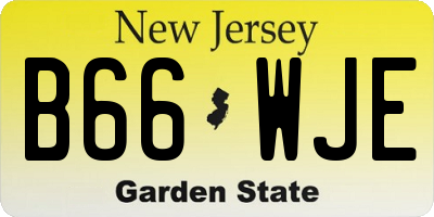 NJ license plate B66WJE