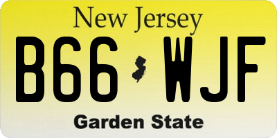 NJ license plate B66WJF