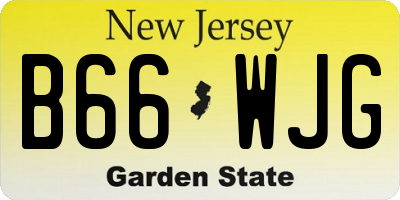 NJ license plate B66WJG
