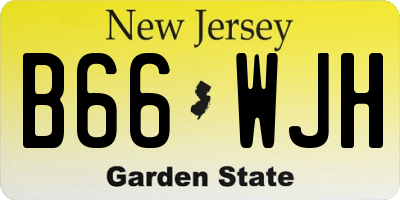 NJ license plate B66WJH