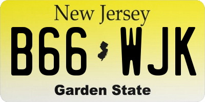 NJ license plate B66WJK
