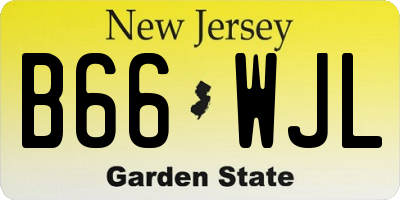 NJ license plate B66WJL