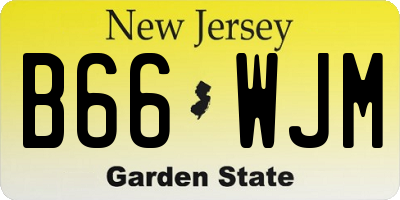 NJ license plate B66WJM