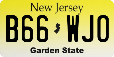 NJ license plate B66WJO